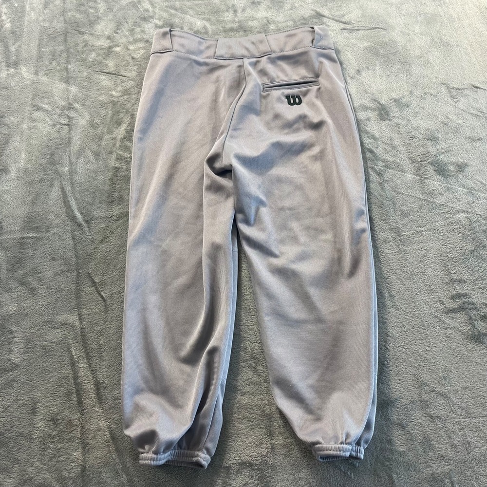 Wilson Youth Classic Relaxed Fit Piped Baseball Pants Large Grey Belt loop